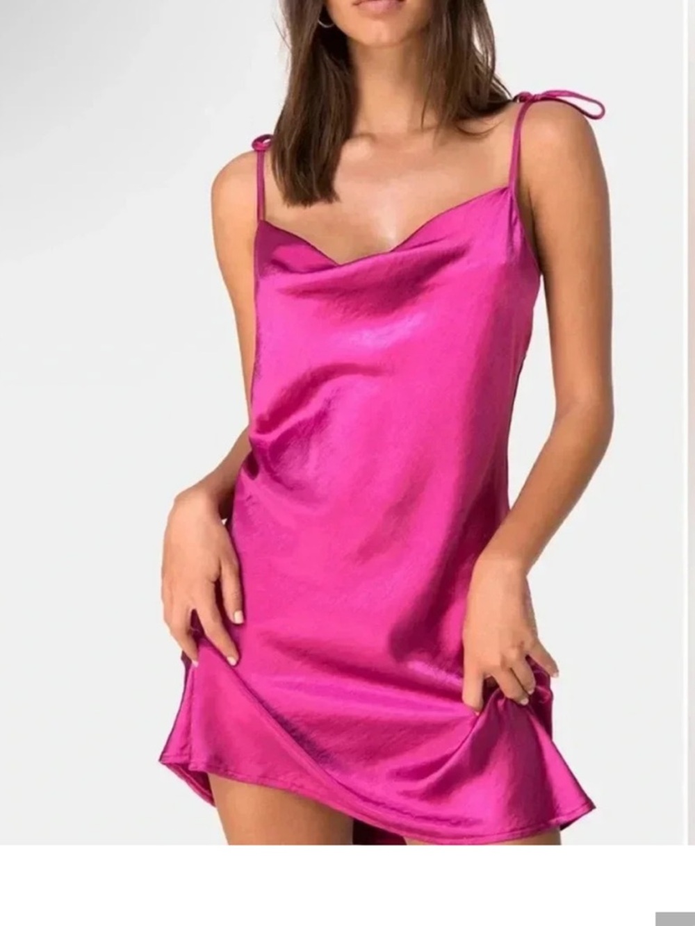 Motel Rocks Satin Slip Dress in Fuchsia